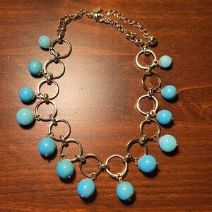 Kate Spade adjustable necklace gold/blue 18” - 21”